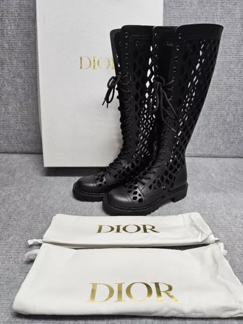 Black and Gold Star Christian Dior D-Circus High Heel Low Boots Size 36.5