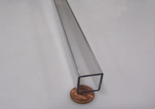 Polycarbonate Square Tube 3/4" Square x 1/16" Wall x 72"-087