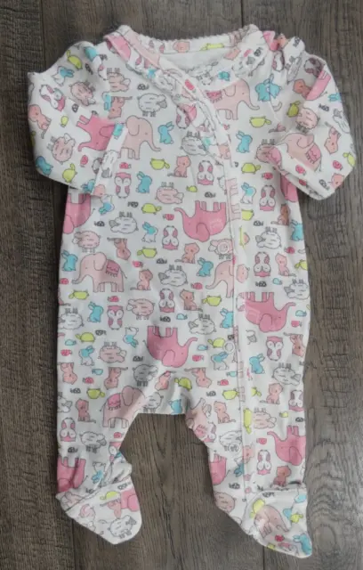 Baby Girl Clothes Nwot Simple Joys Carter's Preemie Fun Animals Footed Outfit