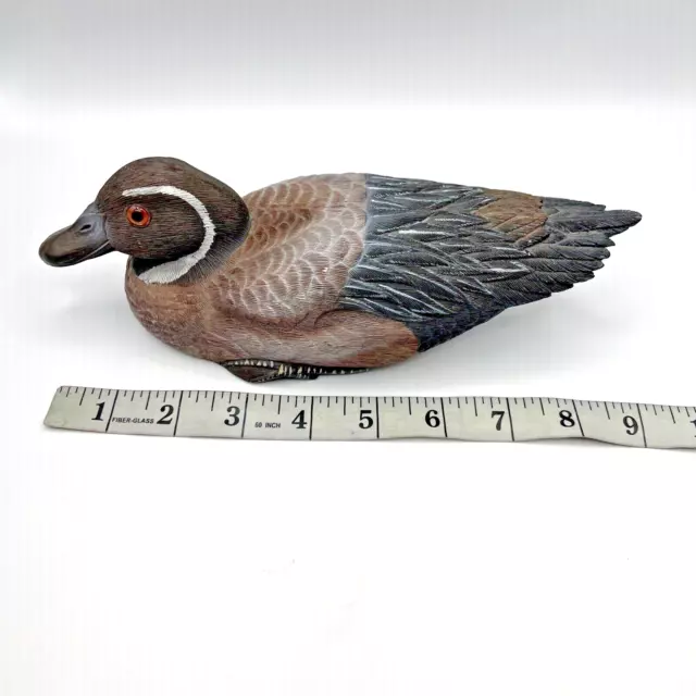Vintage Hand Painted Resin Duck 9” L x 3" W x 3.25" H