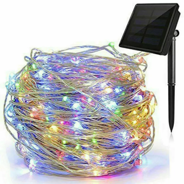 Outdoor LED Solar String Lights Fairy Copper Wire Waterproof Garden Decor Xmas