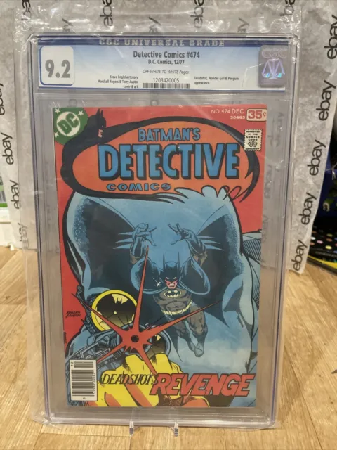Detective Comics 12/77 474 CGC Graded 9.2 Deadshot’s Revenge Off White Pages