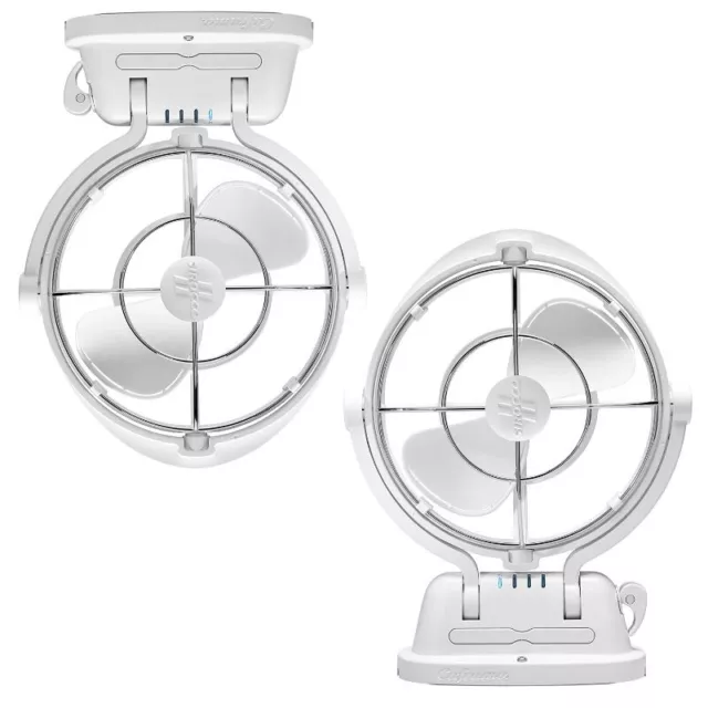 TWIN PACK Caframo Sirocco II 12V 24V Caravan Fan 360 Gimbal Design White WINTER