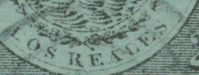 HONDURAS 1865 2R black on green Coat of Arms superb used MAJOR VARIETY: „LOS“ in 2