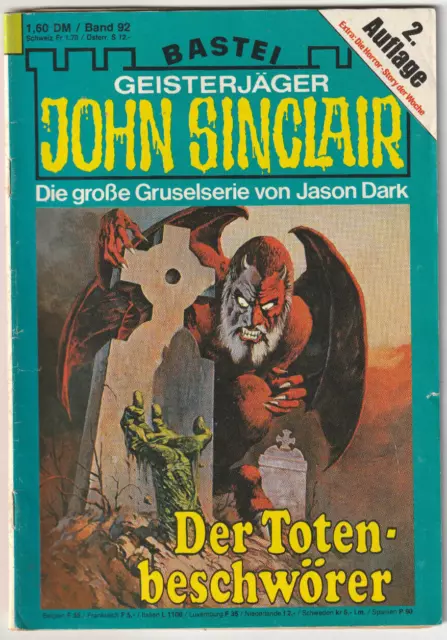 ✪ John Sinclair 2.Aufl. #92 Der Totenbeschwörer, Bastei | ROMANHEFT