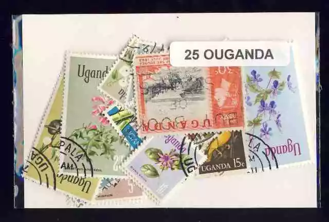 Uganda 25 Briefmarken Unterschiedliche