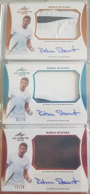 2015 Leaf Ultimate Tennis Match-worn Autos Robin Stanek Bronze/Blue/Red