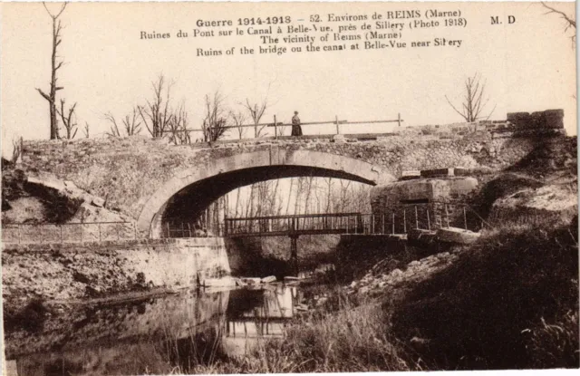 CPA AK Militaire Env. de Reims Ruines du Pont sur Canal a Belle-Vue (698153)
