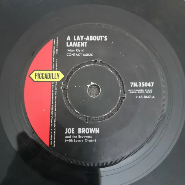 Joe Brown And The Bruvvers – A Lay-About's Lament;  1962;  7", Vinyl, 45, Single