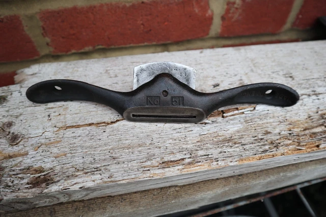 Vintage Stanley No. 51 flat Sole Spokeshave Carpenters spoke shave. 2
