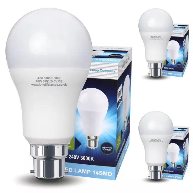 3er-Pack 10W GLS LED Glühbirne B22 Bajonett sehr hell 10w = 100w warmweiß