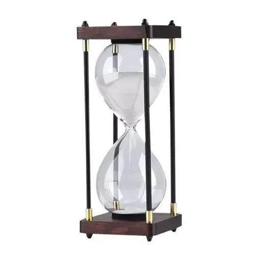 60 Minute Glass Timer with Gold Sand