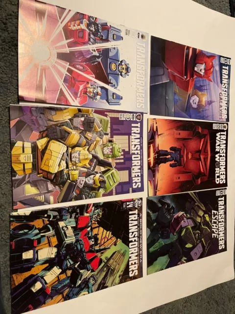 Transformers comic books lot of 6 escape,galaxies,war world,bold new era