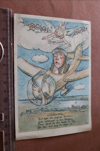 Great old field postcard - flying latin - caricature - 1943 Great old field postcard - flying latin - caricature - 1943