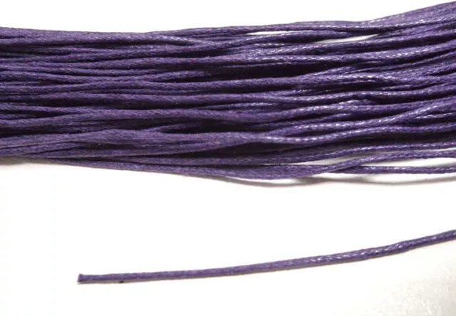 fil cordon coton ciré 1mm 50 mètres violet basique pour macramé ou bracelets