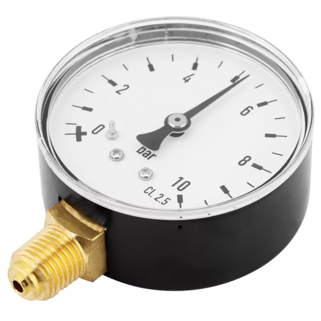 Air Oil Water Pressure Gauge 1/4 Inch NPT 0-10 Bar Side Mount Manom GFL