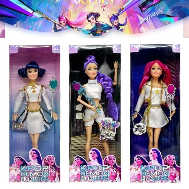 Figurines Articulées Kpop Demon Hunter - Set De 3 Poupées Rumi, Zoey, Mira (Bandai 2025)