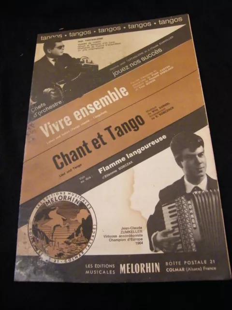 "Partition Vivre ensemble Tartaglionne Chant et Tango Zumkeller Music Sheet"