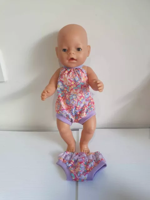 Dolls Clothes made to fit 43cm Baby Born Doll 3x Dresses, bib, hat etc 2