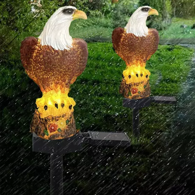 LED aigle énergie solaire résine pelouse lumière étanche paysage lampe jardin O