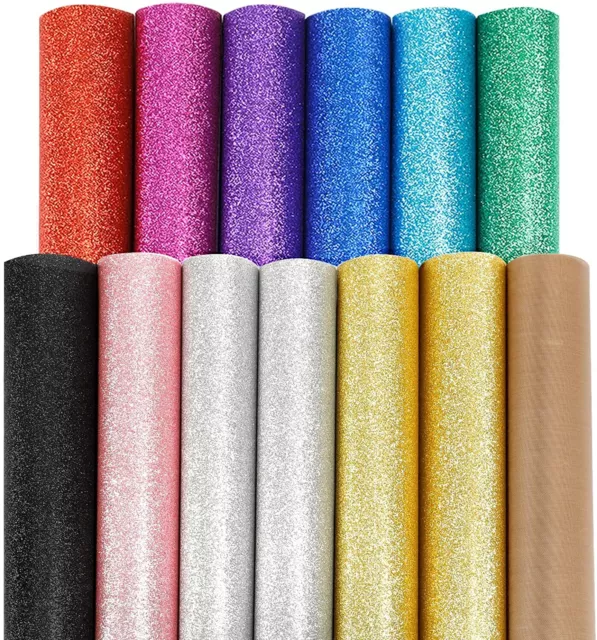 Glitter Heat Transfer PU HTV Vinyl Rolls Iron on Vinyl for T-Shirt Clothing