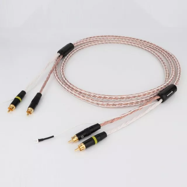 HiFi 8TC 7N OCC PHONO Cable Single Crystal Copper 2RCA to 2RCA  Audio Cables