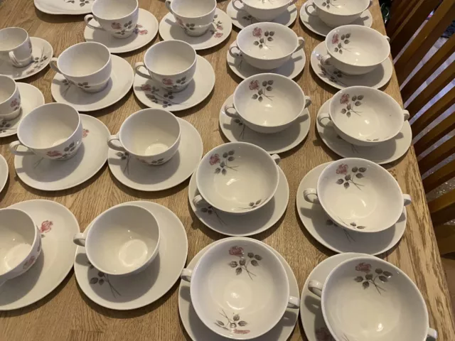 Royal Doulton Pillar Rose Part Dinner And Tea Set , To Include. 104 Pieces.