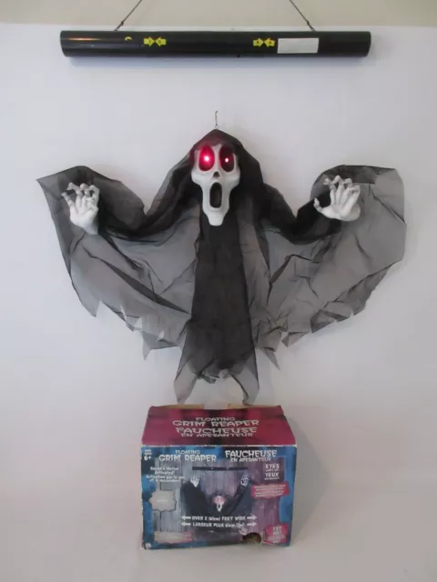 Gemmy Floating Grim Reaper Ghost Scream Face 2 Feet Wide Animated Halloween Prop