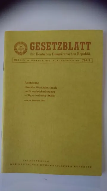 Signalbuch, Signalordnung Im Braunkohletagebau, Gesetzblatt DDR