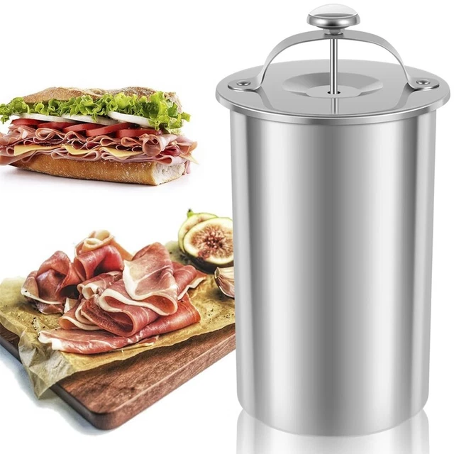 Pressa Per Frutta In Acciaio Inox 3 Litri - Per Uva, Frutta, Verdura, Formaggio E Carne, Manuale, Multiuso