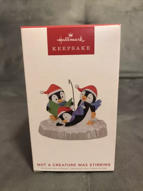 Hallmark Keepsake Ornament 2022 Not a Creature was Stirring Penguins Sleeping