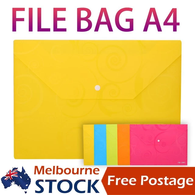 DELI FILE BAGS Assorted Color Document Cases File Organiser for A4 ...