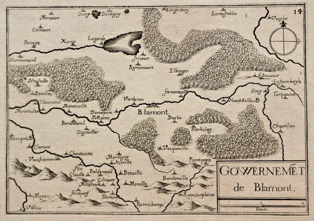 Blamont, Meurthe and Moselle, Tassin, 17th century engraving