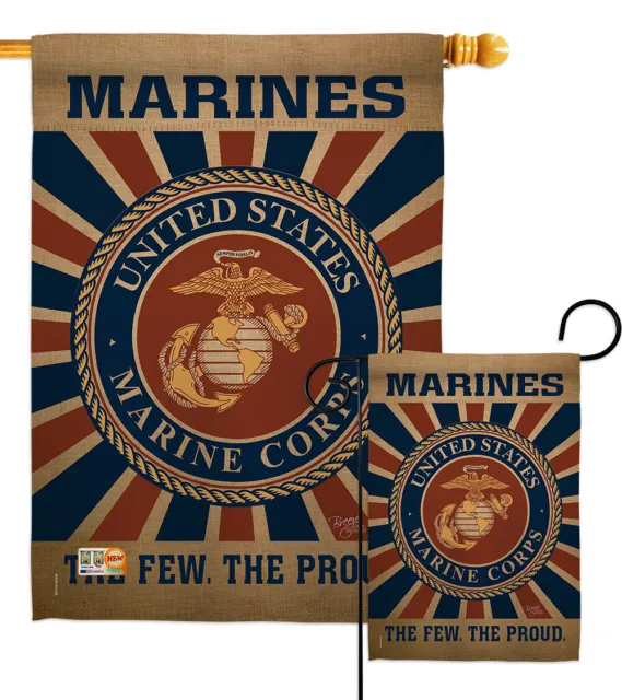 US Marine Corps Garden Flag Military Semper Fi USMC Armed Forces House Banner