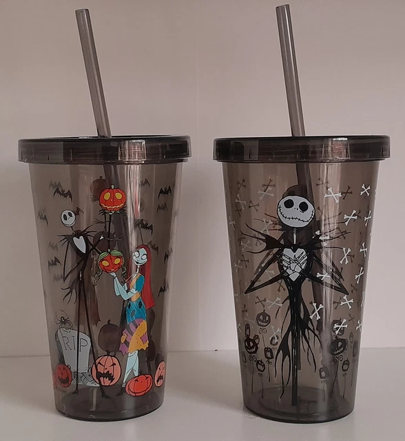 NEW Disney NIGHTMARE BEFORE CHRISTMAS Plastic Tumbler Cup with Lid & Straw
