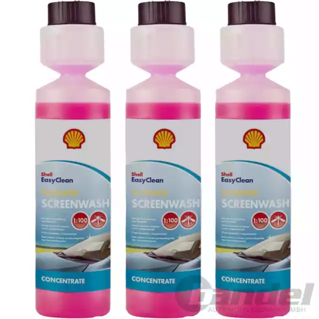 3x250ml Shell Voiture Nettoyeur de Disque Été L'Eau Concentré 1:100 = 75Liter