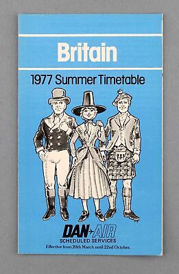 Dan Air Britain Airline Timetable Summer 1977