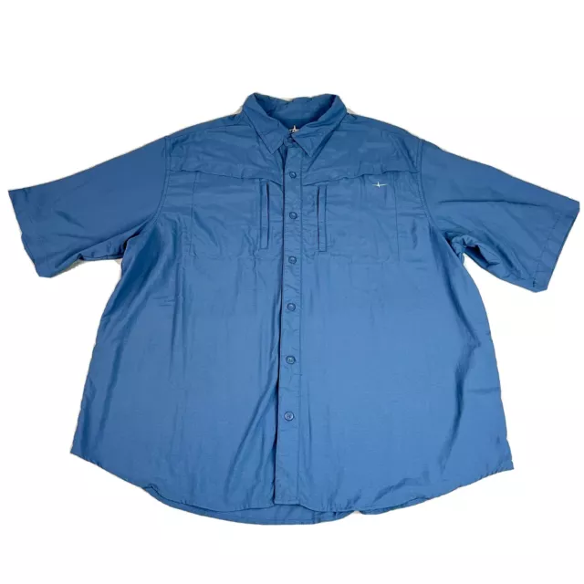 HABIT MENS XL Fishing shirt with 40+ solar factor and venting short sleeved  Blue $10.00 - PicClick