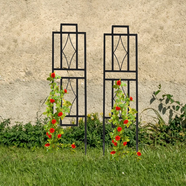 Rankgitter 2er Set Rankhilfe Spalier Pflanzengitter Blumengitter Metall Garten