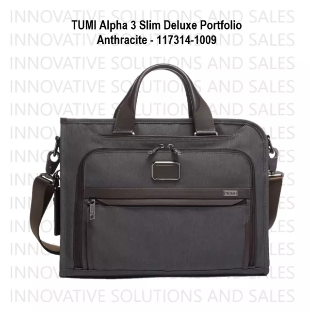 TUMI Alpha 3 Slim Deluxe Portfolio - Anthracite - 117314-1009