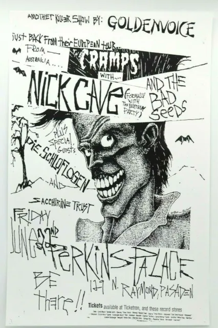 The Cramps Nick Cave And The Bad Seeds Perkins Palace Classic La Concert Poster
