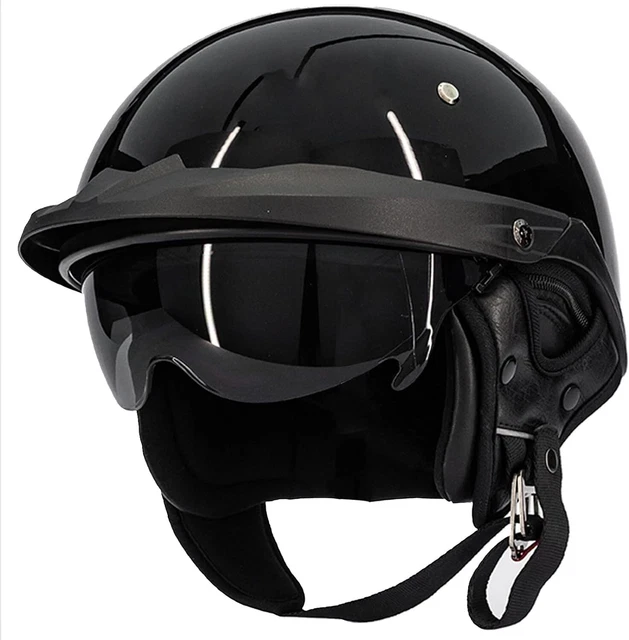 ILM Motorcycle Half Helmet Open Face with Sun Visor Cruiser Moped E-Bike Small