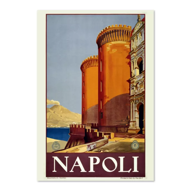 Naples Italy Vintage Style 1920s Italian Travel Poster - Classic Art Print