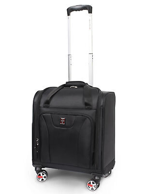 SwissTech Executive 16.5" Carry-on Luggage, 8-Wheel Underseater Black Durable