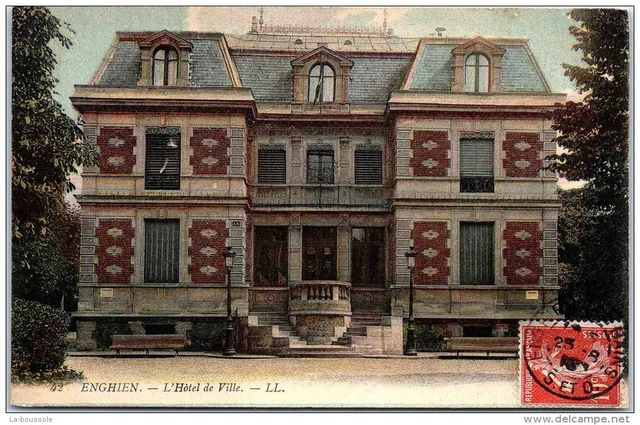 95 ENGHIEN LES BAINS - l'hotel de ville (cpa couleurs)