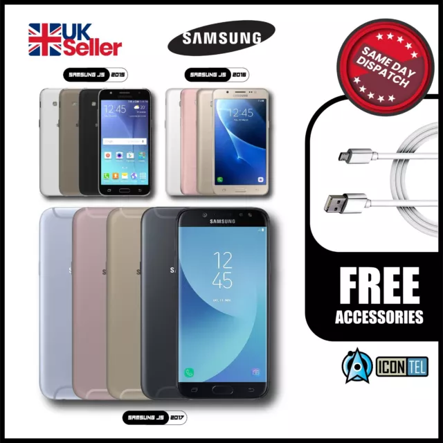 Samsung J5 2015-J5 2016-J5 2017-8GB-16GB- Unlocked BLACK ANDROID Smartphone A++