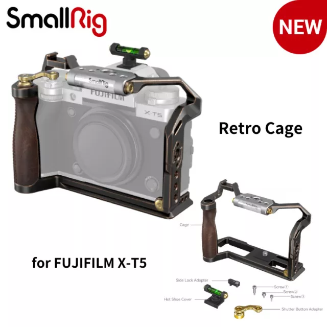 SmallRig  X-T5 Cage Retro Cage for FUJIFILM X-T5 with Hot Shoe for ARRI