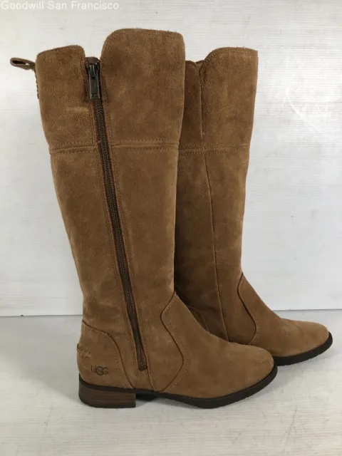 UGG Womens Sorensen Suede Brown Round Toe Side Zip Knee High Boots Size 5.5