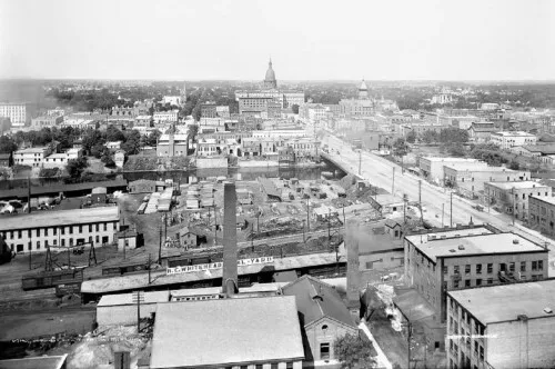 Aerial View Lansing Michigan MI Reprint Postcard