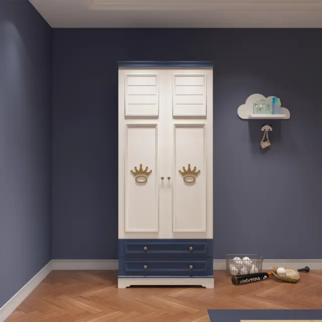 Habitación infantil armarios armario madera armario diseño azul armarios